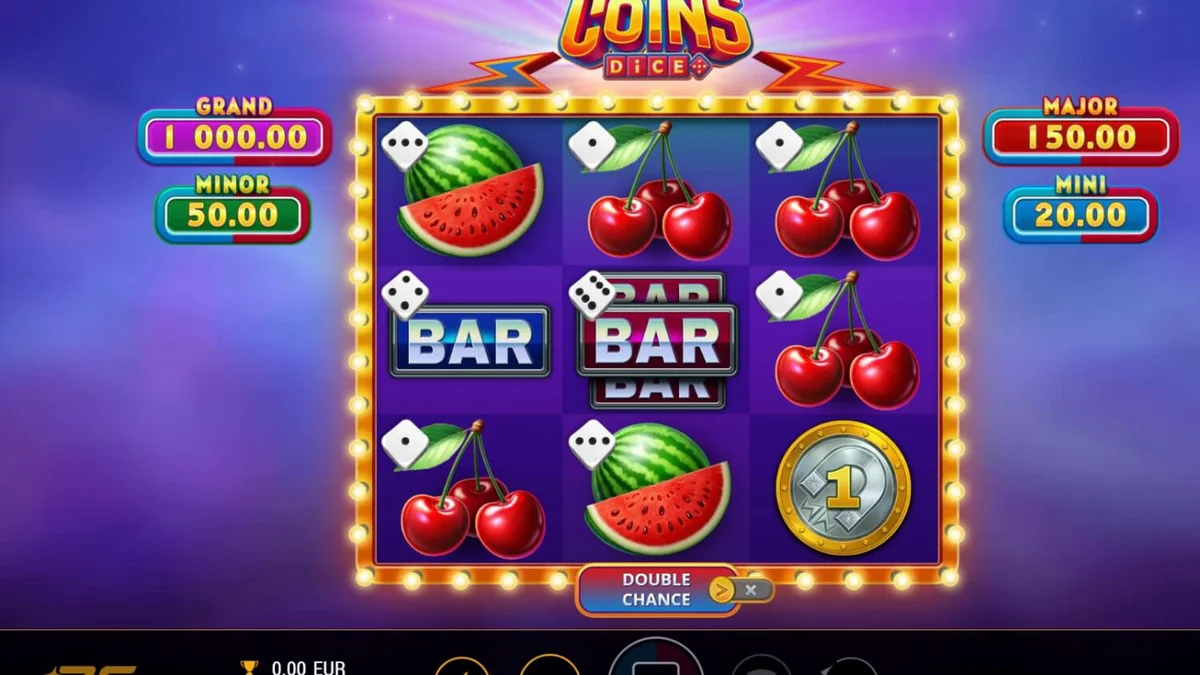 Tampilan visual slot Magnetic Coins Dice dengan simbol koin berkilau dan efek magnetik.