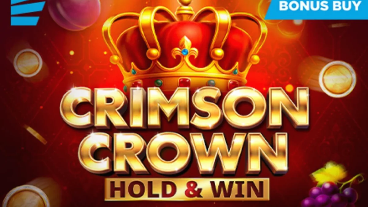 Tampilan visual slot Crimson Crown dengan tema buah mewah dan mahkota emas